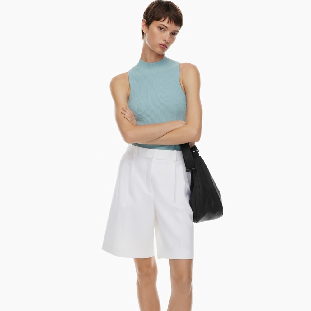 Aritzia Babaton sculpt knit mockneck tank size: S color dew Blue